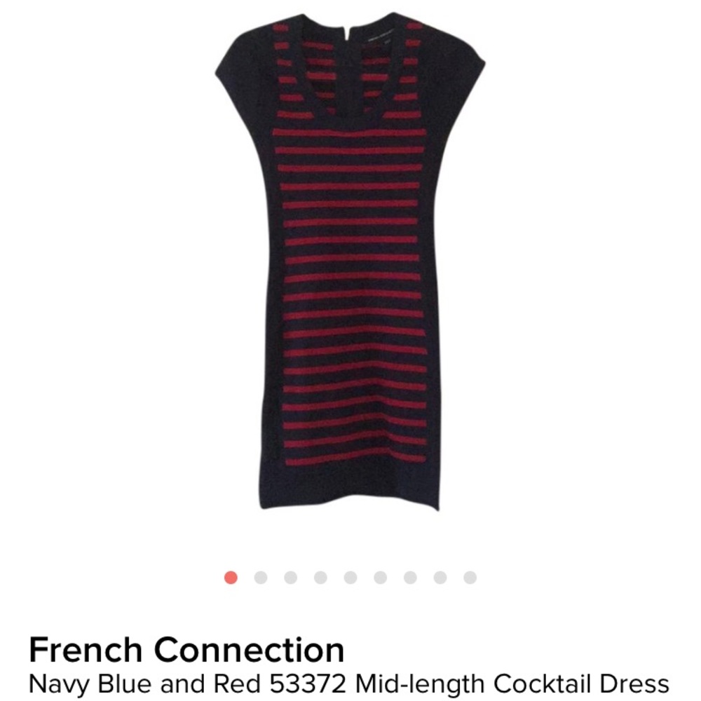 French Connection red and blue striped dress